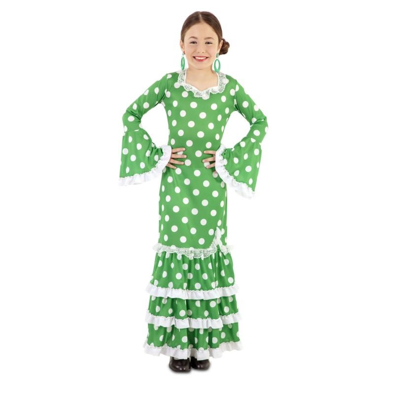Costume Flamenco Verdi Bambina