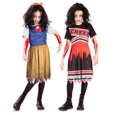 Costume Cheerleader Biancaneve-Zombie (2 in 1 reversibile)