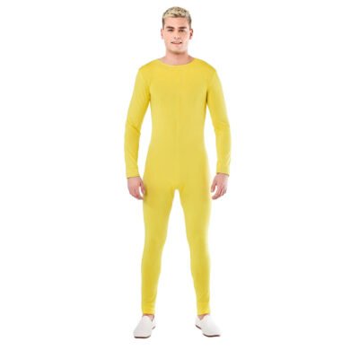 Tuta gialla in Spandex con cerniera posteriore Uomo