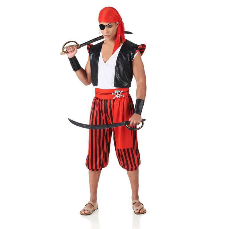 Costume Pirata con pantaloni a righe Uomo