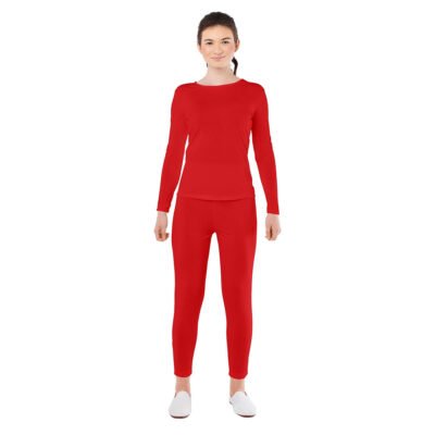 Completo rosso in Spandex a 2 pezzi Donna