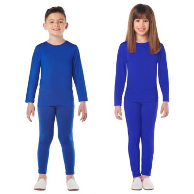 Completo blu in Spandex a 2 pezzi Bambini