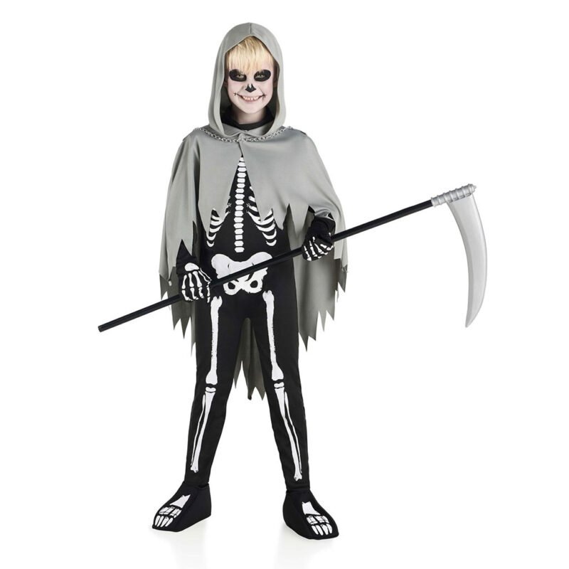 Costume Scheletro con Mantello Bambino