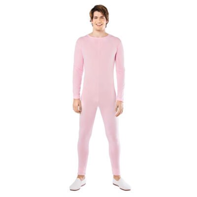 Tuta rosa in Spandex con cerniera posteriore Uomo