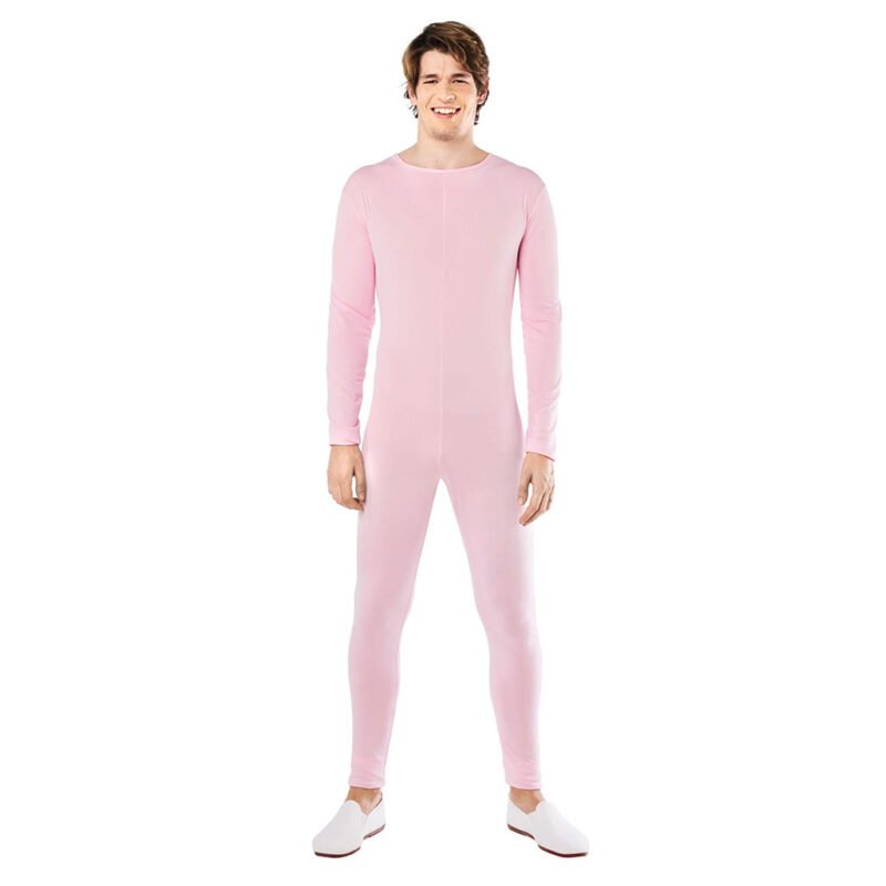 Tuta rosa in Spandex con cerniera posteriore Uomo