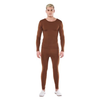 Completo marrone in Spandex a 2 pezzi Uomo
