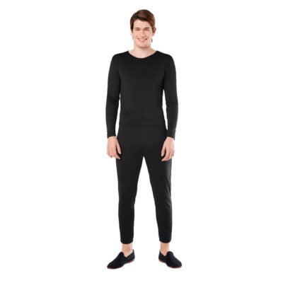 Completo nero in Spandex a 2 pezzi Uomo