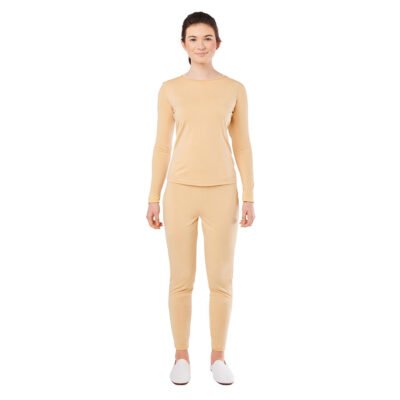 Completo beige in Spandex a 2 pezzi Donna
