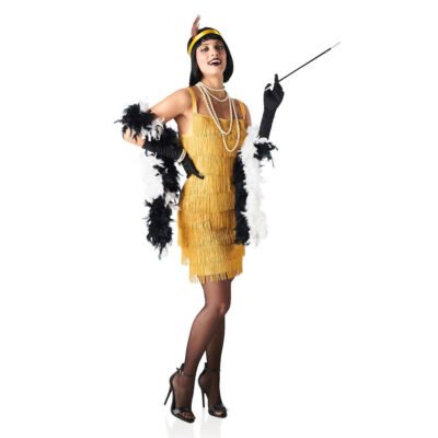 Costume Charleston Dorato con Frange Donna