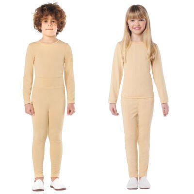 Completo beige in Spandex a 2 pezzi Bambini