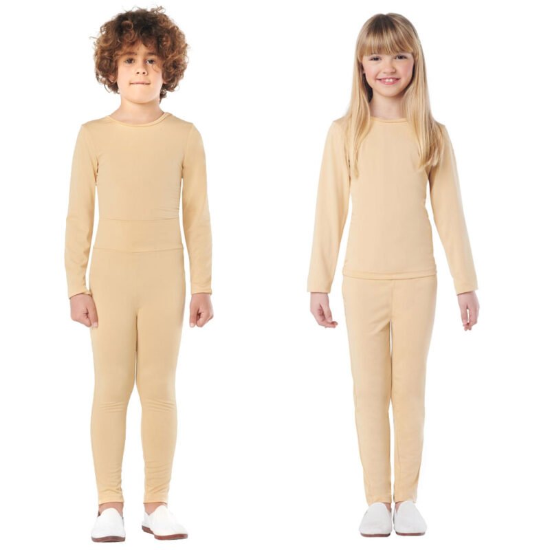 Completo beige in Spandex a 2 pezzi Bambini
