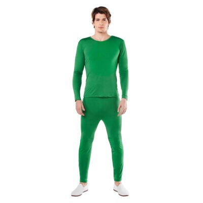 Completo verde in Spandex a 2 pezzi Uomo