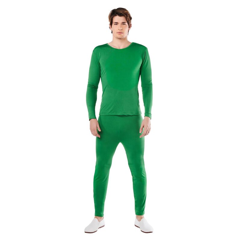 Completo verde in Spandex a 2 pezzi Uomo