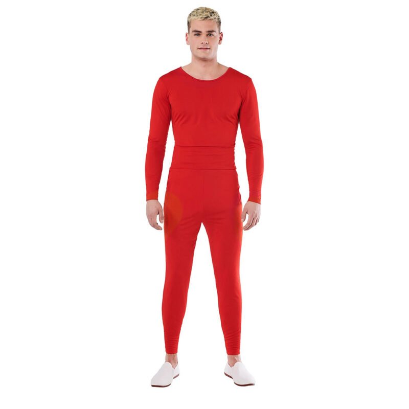 Completo rosso in Spandex a 2 pezzi Uomo