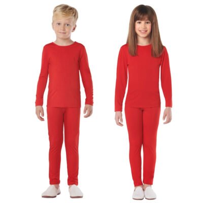 Completo rosso in Spandex a 2 pezzi Bambini