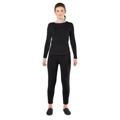 Completo nero in Spandex a 2 pezzi Donna