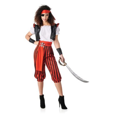 Costume Pirata con pantaloni a righe Donna