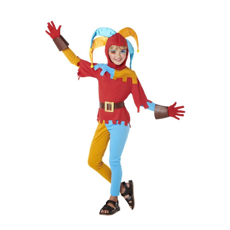 Costume Buffone / Arlecchino Colorata Bambina