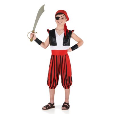 Costume Pirata con pantaloni a righe Bambino