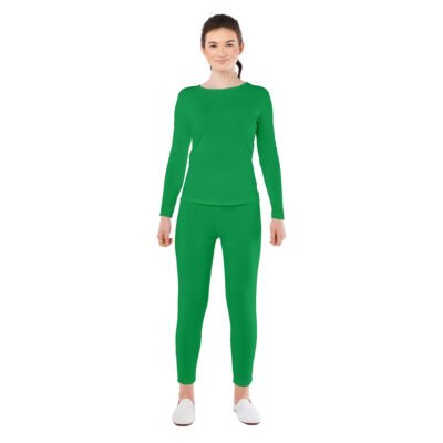 Completo verde in Spandex a 2 pezzi Donna