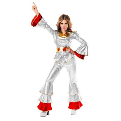 Costume Abba Argento Disco Donna