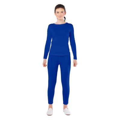 Completo blu in Spandex a 2 pezzi Donna