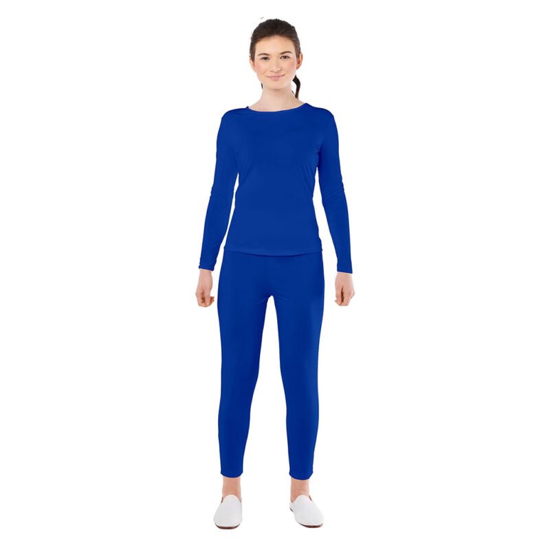 Completo blu in Spandex a 2 pezzi Donna
