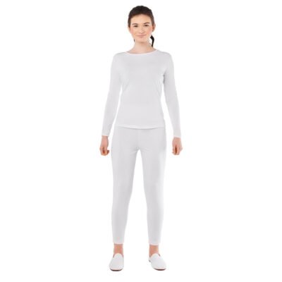 Completo bianco in Spandex a 2 pezzi Donna