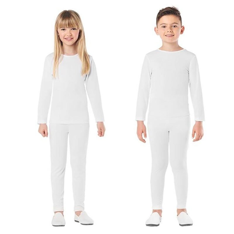 Completo bianco in Spandex a 2 pezzi Bambini