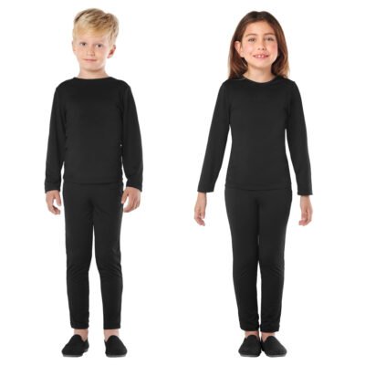 Completo nero in Spandex a 2 pezzi Bambini