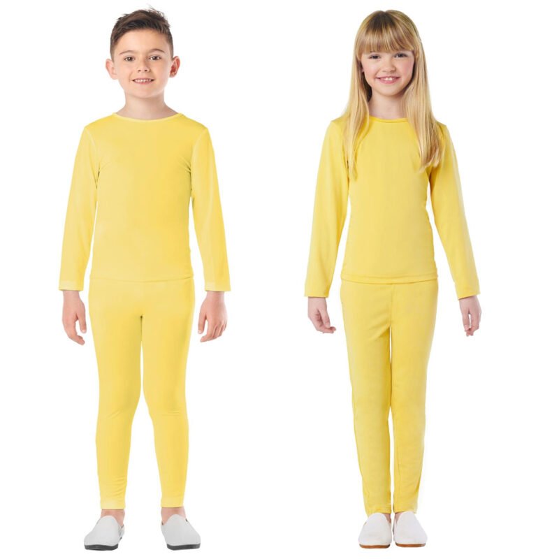 Completo giallo in Spandex a 2 pezzi Bambini
