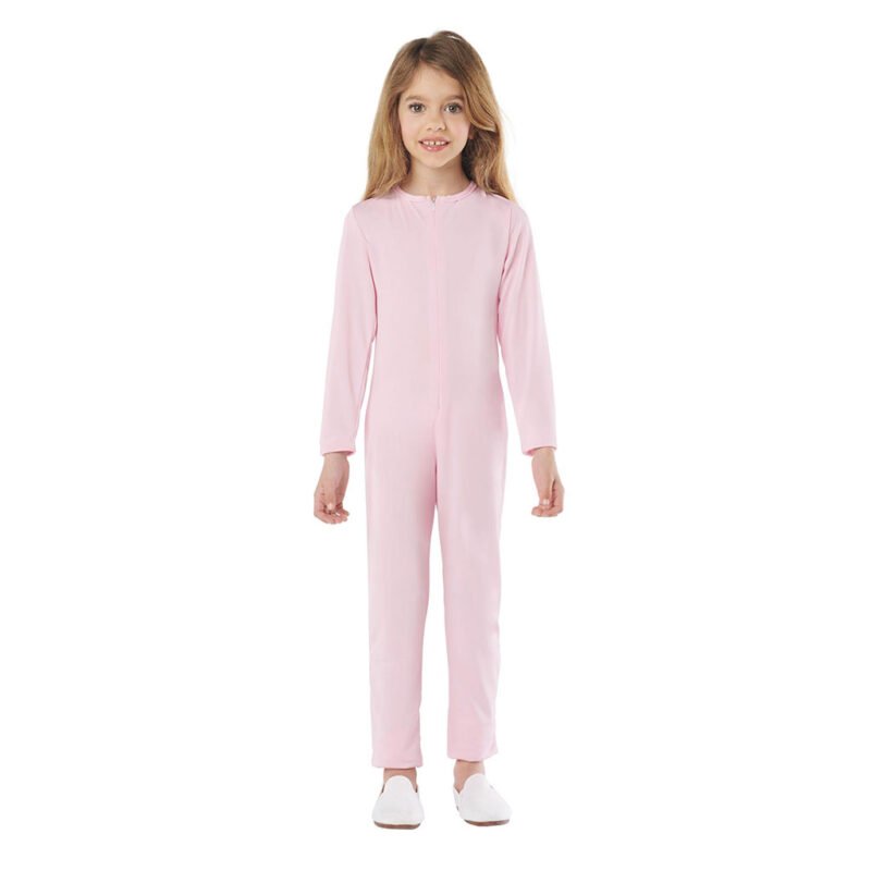 Tuta rosa in Spandex con cerniera anteriore Bambini