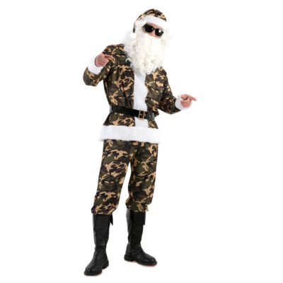 Costume Babbo Natale Militare Mimetico Uomo