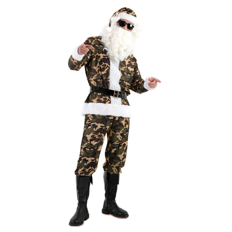 Costume Babbo Natale Militare Mimetico Uomo