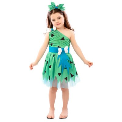 Costume Cavernicolo Verde Bambina