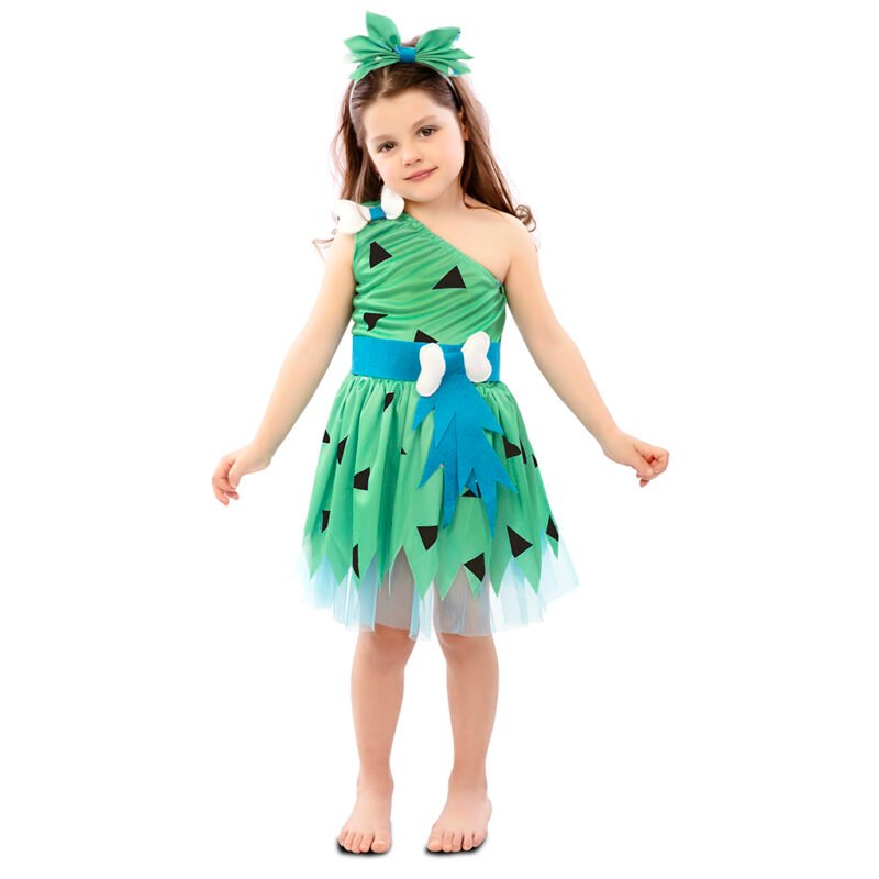 Costume Cavernicolo Verde Bambina