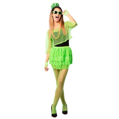 Costume Disco Anni '80 Verde Neon Donna