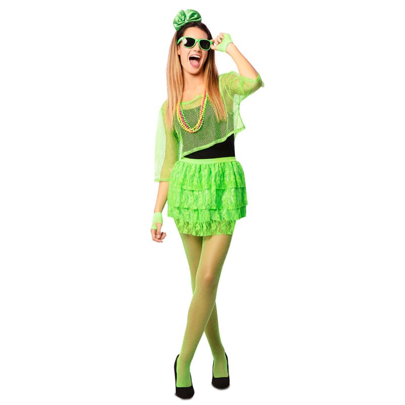 Costume Disco Anni '80 Verde Neon Donna