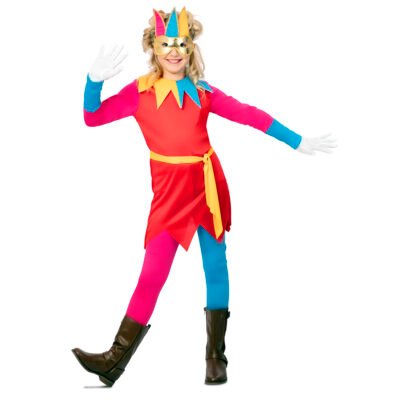 Costume Giullare / Arlecchino Colorato Bambina