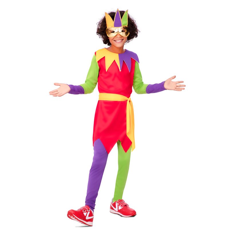Costume Giullare / Arlecchino Colorato Bambino