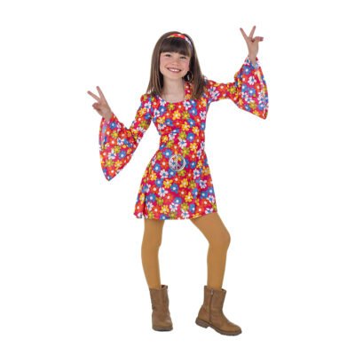Costume da Anni 70 Fiori Bambina