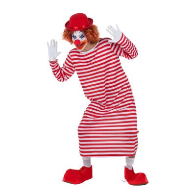 Costume da Pagliaccio a strisce lunghe Uomo