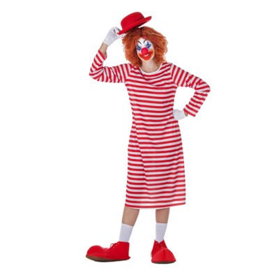 Costume da Clown a strisce lunghe Donna
