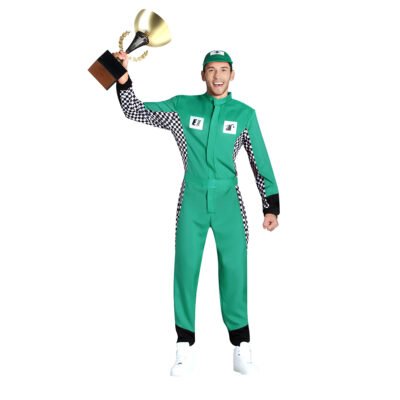 Costume da Pilota di auto da corsa verde Uomo